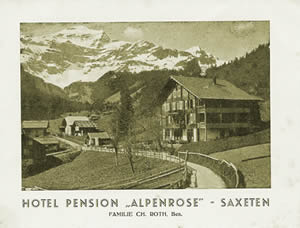 Hotel Pension Alpenrose Saxeten anno dazumal